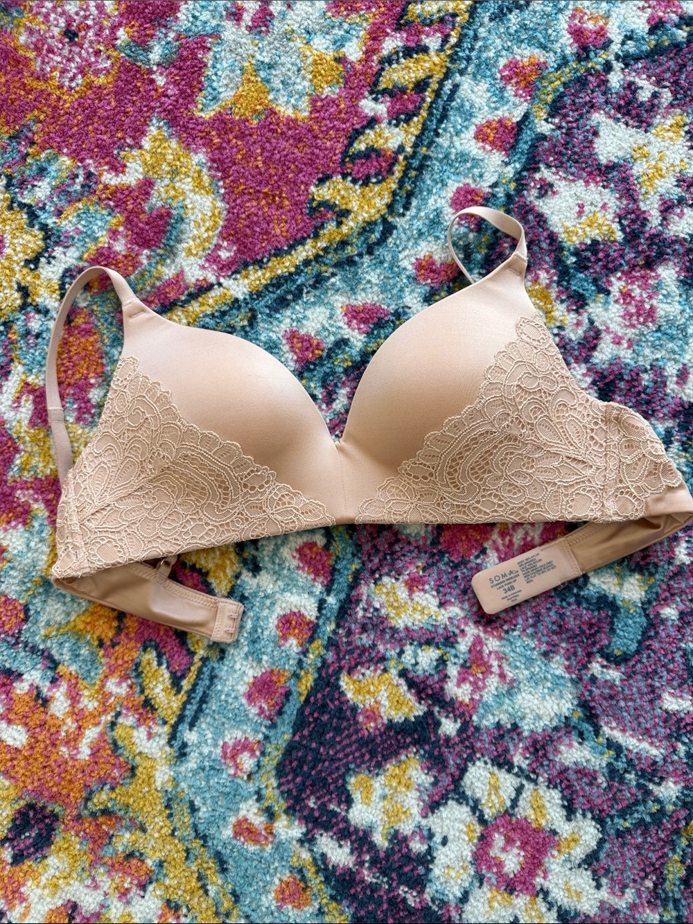 Soma Nude Blush Stunning Wireless Lace Push-Up Bra